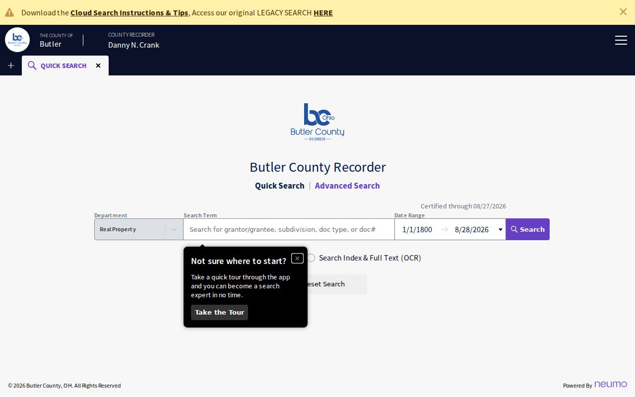 Fairfield Township residents directory Butler County official recorded document search