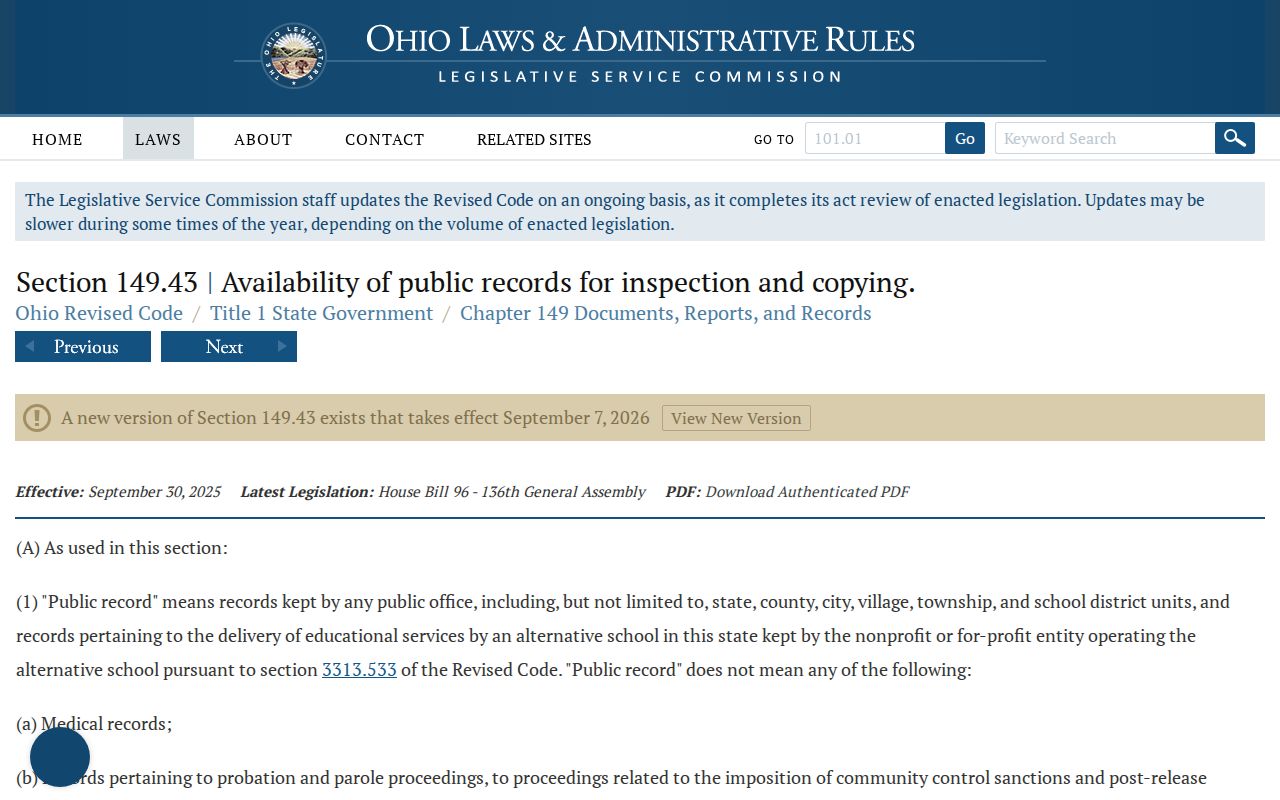 Fairfield Township residents directory Ohio public records law source