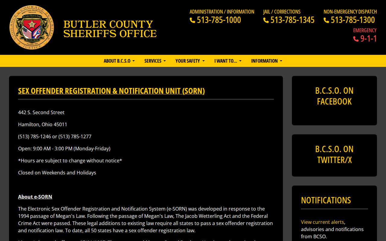 Fairfield Township neighbors Butler County registry information page