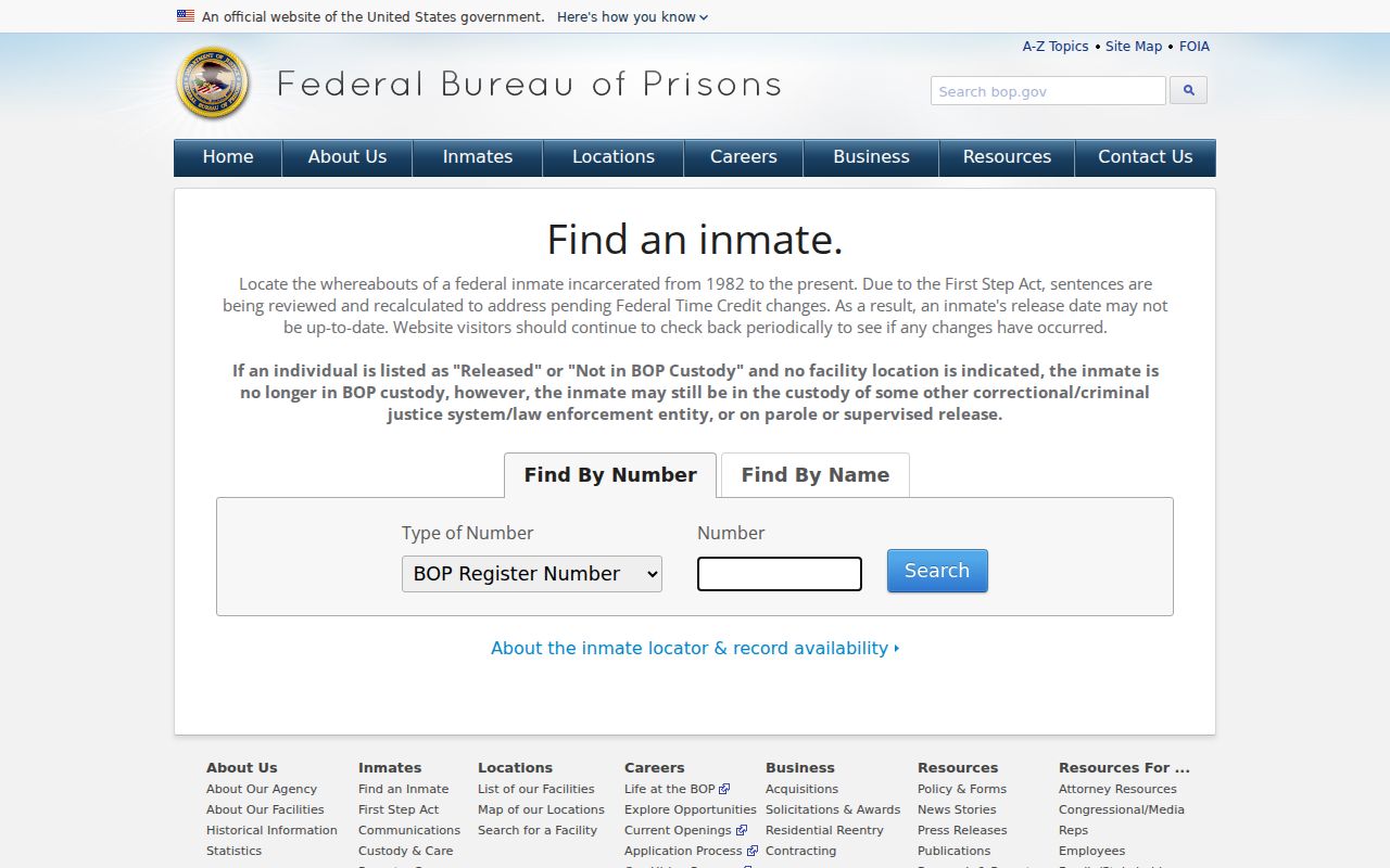 Fairfield Township neighbors federal custody locator screen
