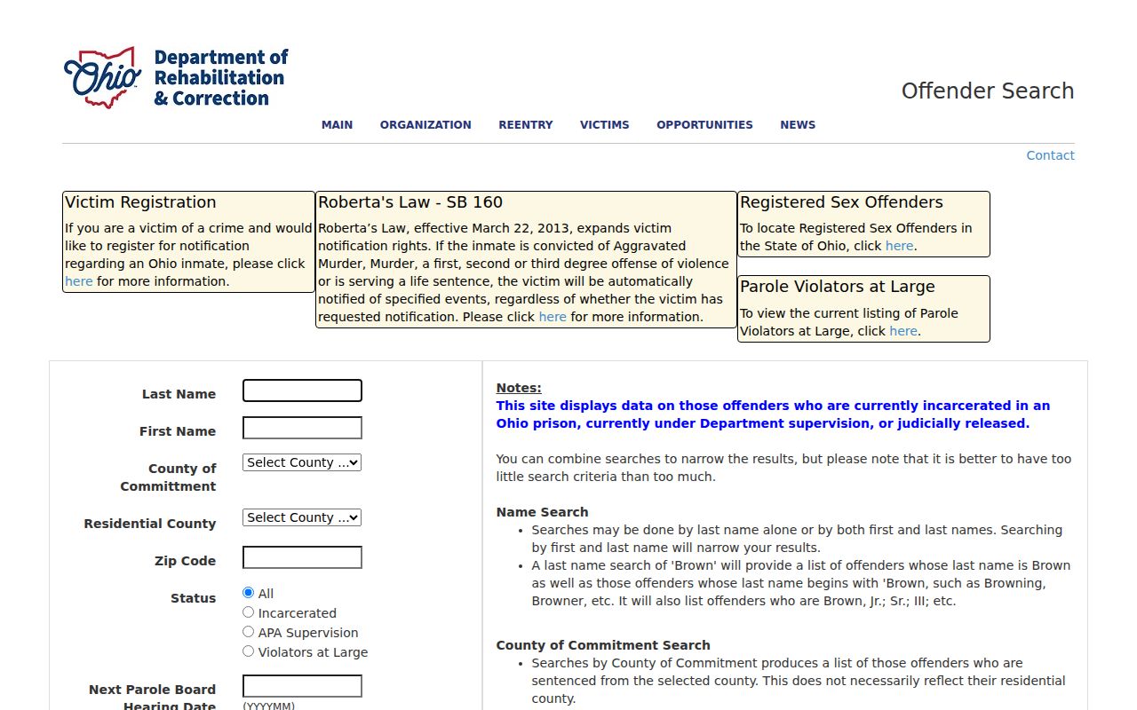 Fairfield Township neighbors Ohio state custody search screen