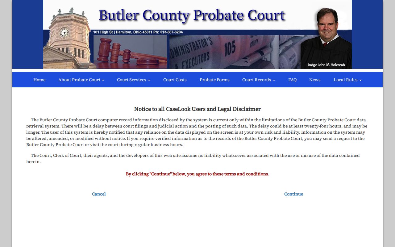 Fairfield Township resident lookup Butler County Probate Court record search